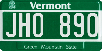 VT license plate JHO890