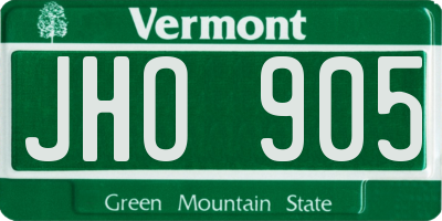 VT license plate JHO905