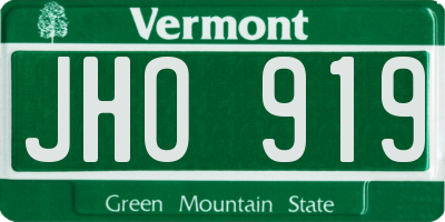 VT license plate JHO919