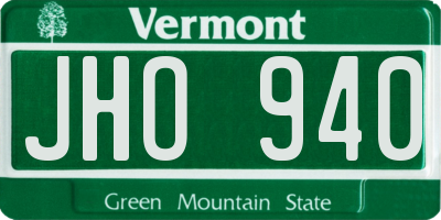 VT license plate JHO940