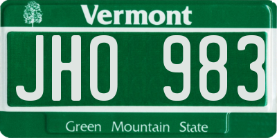 VT license plate JHO983