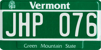 VT license plate JHP076