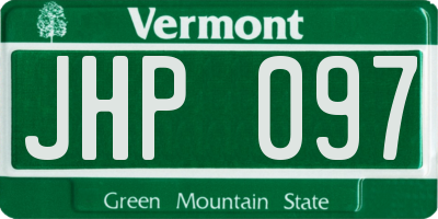VT license plate JHP097