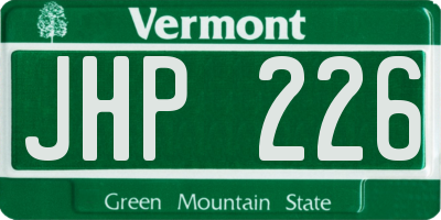 VT license plate JHP226