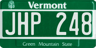 VT license plate JHP248