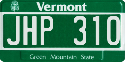 VT license plate JHP310