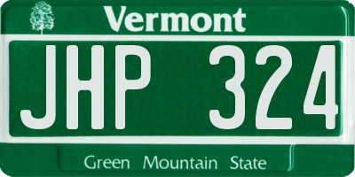 VT license plate JHP324