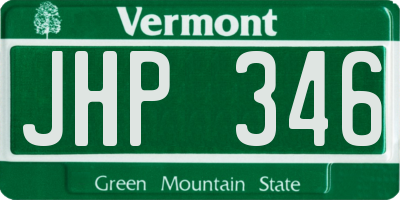 VT license plate JHP346