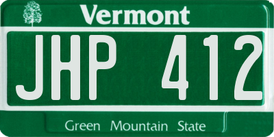VT license plate JHP412