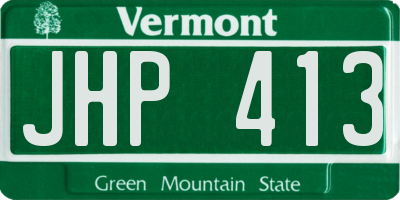 VT license plate JHP413