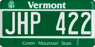 VT license plate JHP422