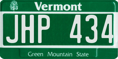 VT license plate JHP434