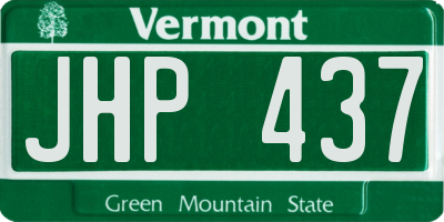 VT license plate JHP437