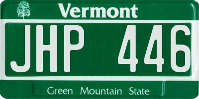 VT license plate JHP446