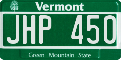 VT license plate JHP450