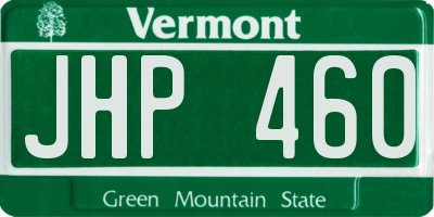 VT license plate JHP460