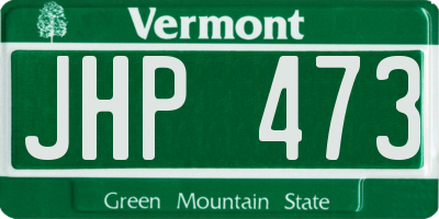 VT license plate JHP473