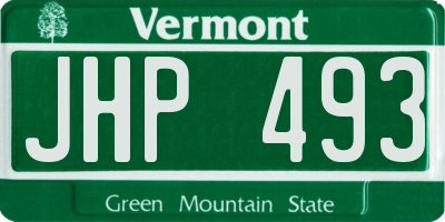 VT license plate JHP493