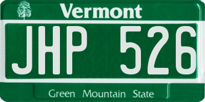 VT license plate JHP526