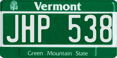 VT license plate JHP538