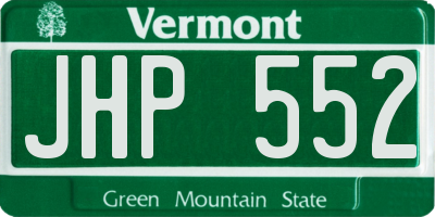 VT license plate JHP552