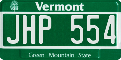 VT license plate JHP554