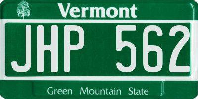 VT license plate JHP562