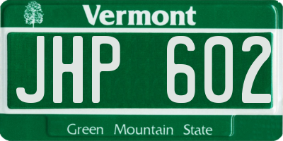 VT license plate JHP602