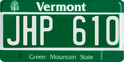 VT license plate JHP610