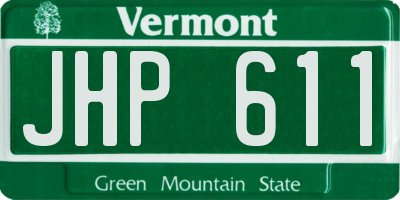 VT license plate JHP611