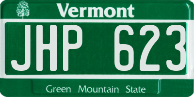 VT license plate JHP623