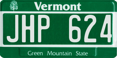 VT license plate JHP624