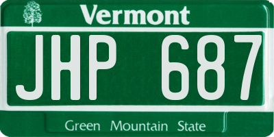VT license plate JHP687
