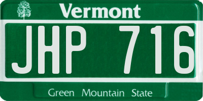 VT license plate JHP716