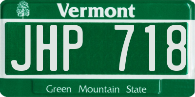 VT license plate JHP718