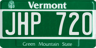 VT license plate JHP720
