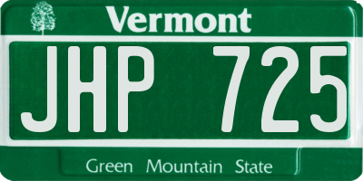 VT license plate JHP725