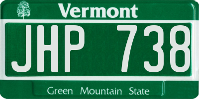 VT license plate JHP738