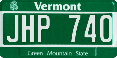VT license plate JHP740