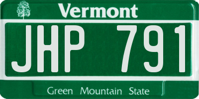 VT license plate JHP791