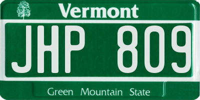 VT license plate JHP809