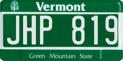 VT license plate JHP819