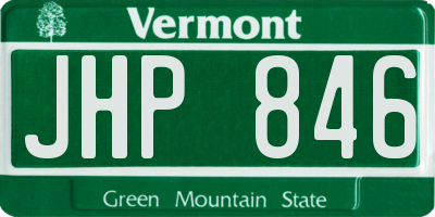 VT license plate JHP846