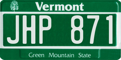 VT license plate JHP871