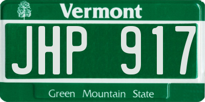 VT license plate JHP917