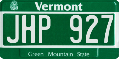 VT license plate JHP927