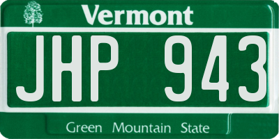 VT license plate JHP943