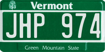 VT license plate JHP974