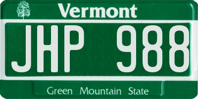 VT license plate JHP988