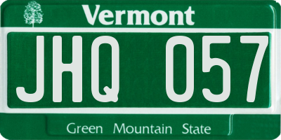 VT license plate JHQ057